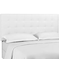 Modway Paisley Tufted King and California King Upholstered Faux Leather Headboard in White