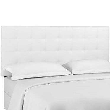 Modway Paisley Tufted King and California King Upholstered Faux Leather Headboard in White