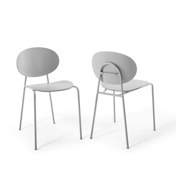 Modway Palette Dining Side Chair Set of 2 in Gray