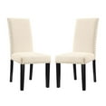 thumbnail image 1 of Modway Parcel 19.5" Polyester Fabric Dining Side Chair in Beige (Set of 2), 1 of 6