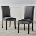 Modway Parcel Performance Velvet Dining Side Chairs Set of 2 in