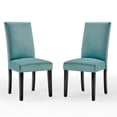 thumbnail image 1 of Modway Parcel Performance Velvet Dining Side Chairs - Set of 2 in Mint, 1 of 10