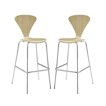 Modway Passage Dining Bar Stool Set of 2 in Natural