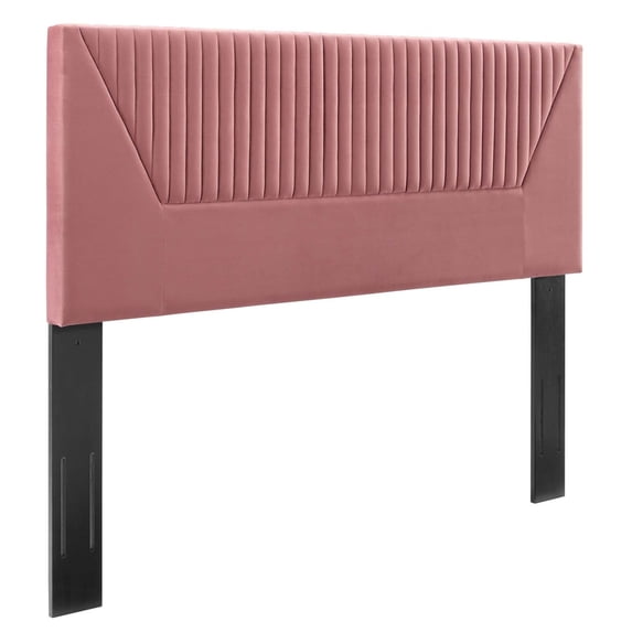 Modway Patience Channel Tufted Performance Velvet Full/Queen Headboard in Dusty Rose