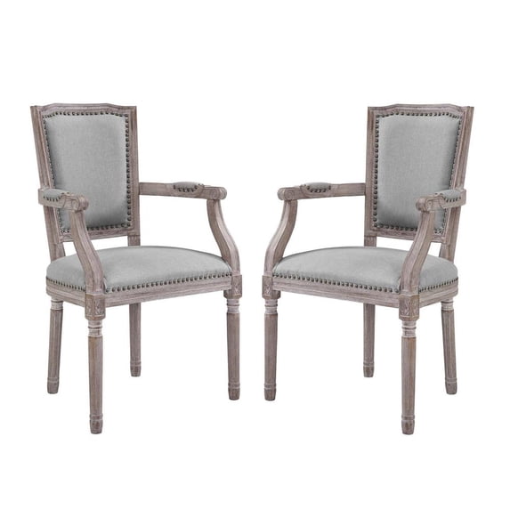 Modway Penchant Dining Armchair Upholstered Fabric Set of 2