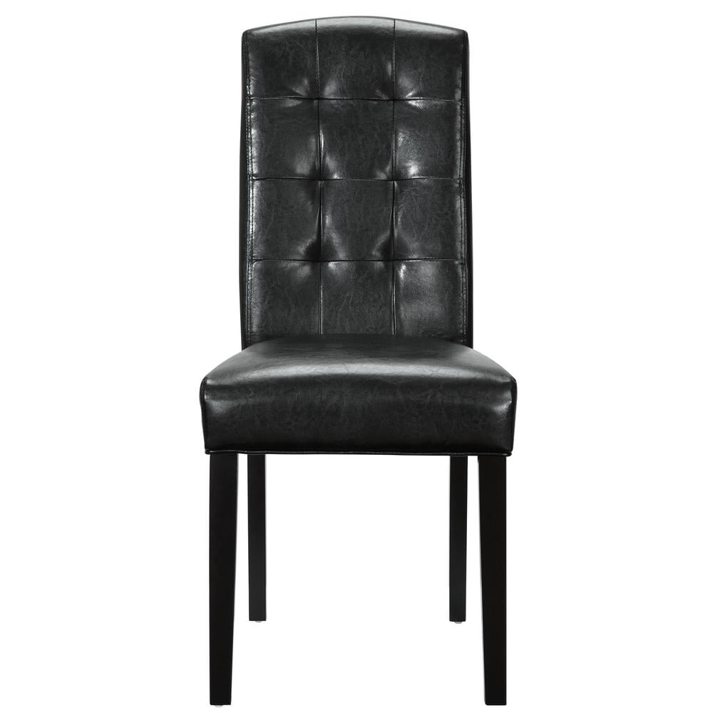 Perdure Black Faux Leather Upholstered Parsons Dining Side Chair