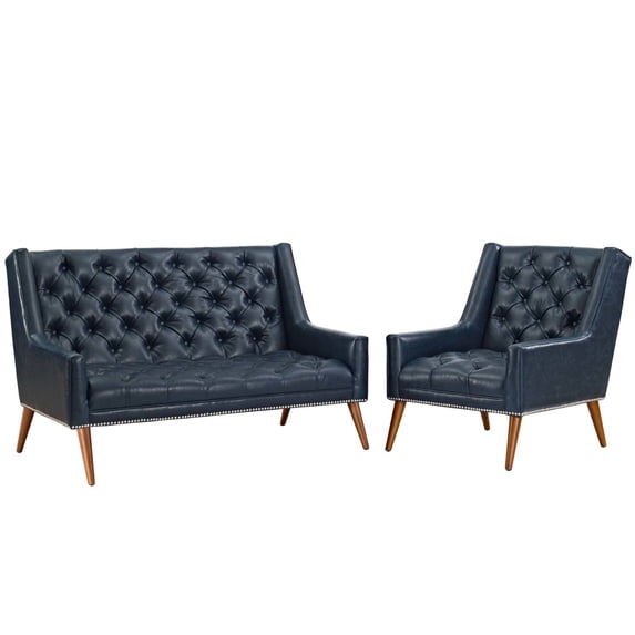 Modway Peruse Leatherette Living Room Set, Set of 2, Multiple Colors