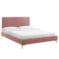 thumbnail image 1 of Modway Peyton Performance Velvet Queen Platform Bed in Dusty Rose, 1 of 10