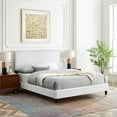 thumbnail image 1 of Modway Peyton Performance Velvet Queen Platform Bed in White, 1 of 10