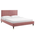 thumbnail image 1 of Modway Peyton Modern Style Velvet Queen Platform Bed in Dusty Rose Pink, 1 of 10