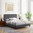 thumbnail image 1 of Modway Peyton Performance Velvet Full Platform Bed in Charcoal, 1 of 10