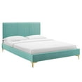 thumbnail image 1 of Modway Peyton Performance Velvet Full Platform Bed in Mint, 1 of 10