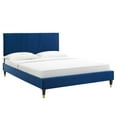 thumbnail image 1 of Modway Peyton Performance Velvet Full Platform Bed in Navy, 1 of 10