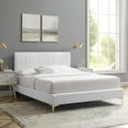 thumbnail image 1 of Modway Peyton Modern Performance Velvet Full Platform Bed - White, 1 of 10