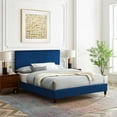 thumbnail image 1 of Modway Peyton Performance Velvet King Platform Bed in Navy, 1 of 10