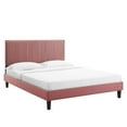 thumbnail image 1 of Modway Peyton Performance Velvet Queen Platform Bed in Dusty Rose, 1 of 10