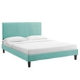thumbnail image 1 of Modway Peyton Performance Velvet Queen Platform Bed in Mint, 1 of 10