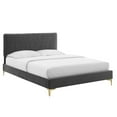 thumbnail image 1 of Modway Phillipa Performance Velvet Full Platform Bed in Charcoal, 1 of 9