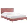 thumbnail image 1 of Modway Phillipa Performance Velvet Full Platform Bed in Dusty Rose, 1 of 9