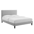thumbnail image 1 of Modway Phillipa Performance Velvet King Platform Bed in Light Gray, 1 of 9
