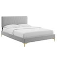 thumbnail image 1 of Modway Phillipa Performance Velvet King Platform Bed in Light Gray, 1 of 9