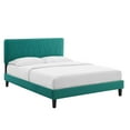 thumbnail image 1 of Modway Phillipa Performance Velvet King Platform Bed in Teal, 1 of 9