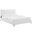 thumbnail image 1 of Modway Phillipa Performance Velvet King Platform Bed in White, 1 of 9