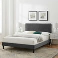thumbnail image 1 of Modway Phillipa Performance Velvet Queen Platform Bed in Charcoal, 1 of 10