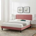 thumbnail image 1 of Modway Phillipa Performance Velvet Queen Platform Bed in Dusty Rose, 1 of 10