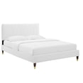 thumbnail image 1 of Modway Phillipa Performance Velvet Queen Platform Bed in White, 1 of 10