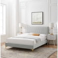 thumbnail image 1 of Modway Phillipa Performance Velvet Twin Platform Bed in Light Gray, 1 of 10