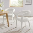 thumbnail image 1 of Modway Pinnacle Boucle Upholstered Dining Chair Set of Two in Ivory, 1 of 10