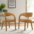 thumbnail image 1 of Modway Pinnacle Vegan Leather Dining Chair Set of Two in Tan, 1 of 10