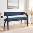 thumbnail image 1 of Modway Pinnacle Performance Velvet Accent Bench in Midnight Blue, 1 of 9