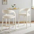 thumbnail image 1 of Modway Pinnacle 30" Upholstered Fabric Bar Stool in Ivory/Gold (Set of 2), 1 of 10