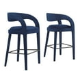 thumbnail image 1 of Modway Pinnacle Performance Velvet Bar Stool Set of Two in Midnight Black, 1 of 10
