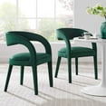 thumbnail image 1 of Modway Pinnacle 20" Upholstered Fabric Dining Chair in Green (Set of 2), 1 of 10