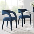 thumbnail image 1 of Modway Pinnacle Performance Velvet Dining Chair Set of Two in Midnight Blue, 1 of 10