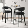 thumbnail image 1 of Modway Pinnacle Vegan Leather Bar Stool Set of Two in Black Black, 1 of 10