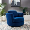 thumbnail image 1 of Modway Pirouette Performance Velvet Swivel Armchair in Navy, 1 of 8