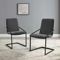 thumbnail image 1 of Modway Pitch Dining Armchair Upholstered Fabric Set of 2 in Black Charcoal, 1 of 6