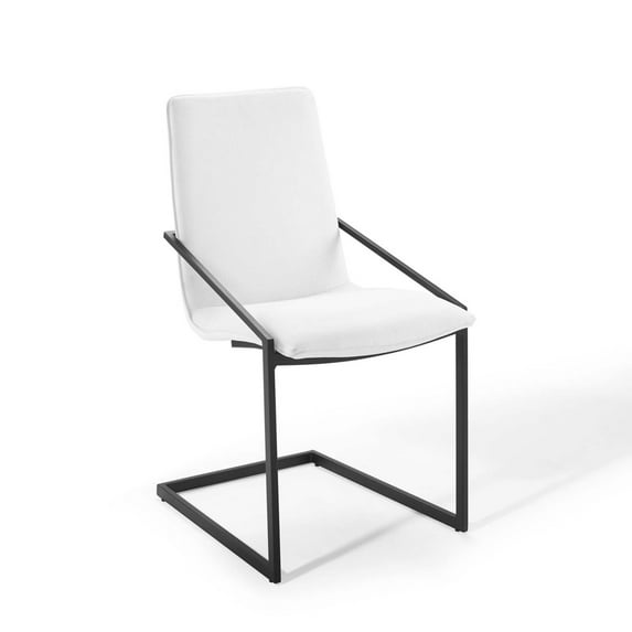 Modway Pitch Upholstered Fabric Dining Armchair in Black White