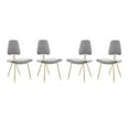 thumbnail image 1 of Modway Ponder 19" Modern Velvet Polyester Dining Side Chair in Gray (Set of 4), 1 of 4