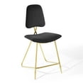 thumbnail image 1 of Modway Ponder 24.5" Performance Velvet Stainless Steel Counter Stool in Black, 1 of 9