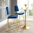 thumbnail image 1 of Modway Ponder Performance Velvet Upholstered Dining Bar Stool in Navy, 1 of 10