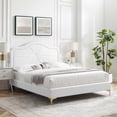 thumbnail image 1 of Modway Portia Performance Velvet Full Platform Bed in White, 1 of 10