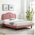 thumbnail image 1 of Modway Portia Performance Velvet Twin Platform Bed in Dusty Rose, 1 of 10