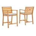 thumbnail image 1 of Modway Portsmouth Karri Wood Patio Bar Stool in Natural and Taupe (Set of 2), 1 of 6