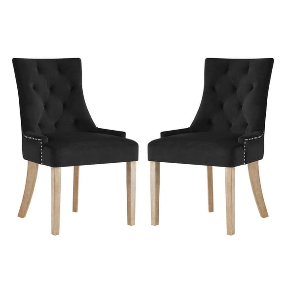 Pose Dining Chair Performance Velvet Set of 2Black