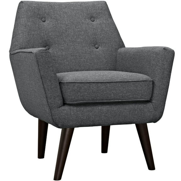 Modway Posit Upholstered Fabric Armchair in Gray